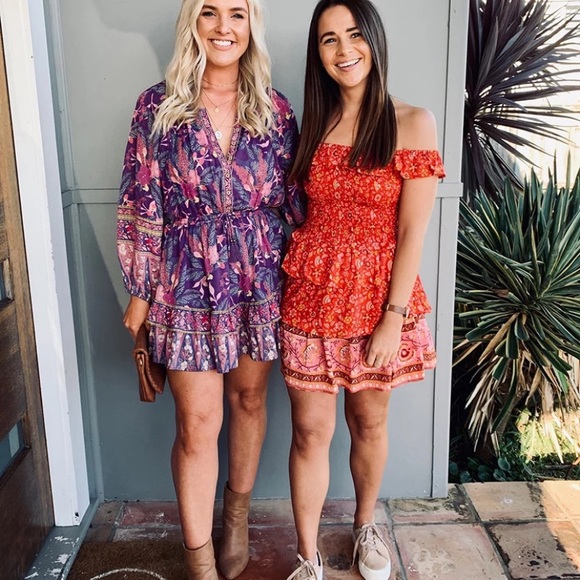 Boho Purple Wisteria Long Sleeve Ruffled Dress - Picture 5 of 14